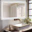 Miroir de salle de bain moderne sans cadre avec fonction de désembuage et lumière réglable-560712877-566337161-566337165
