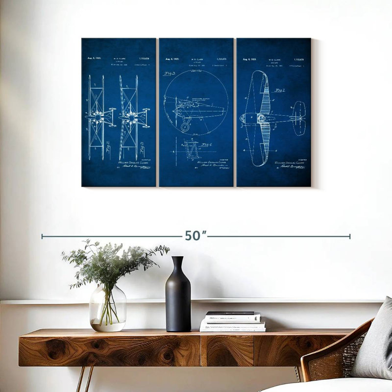 Avion, impression sur toile, H 38 po x l 24 po x P 1,25 po