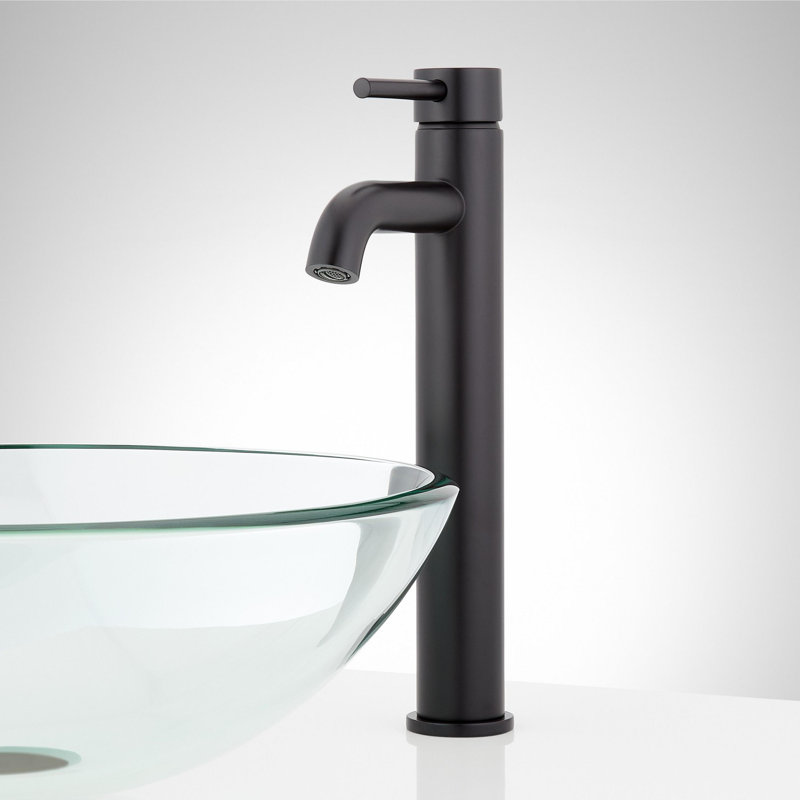 Lexia 1.2 GPM Vessel Single Hole Bathroom Faucet, Matte Black
