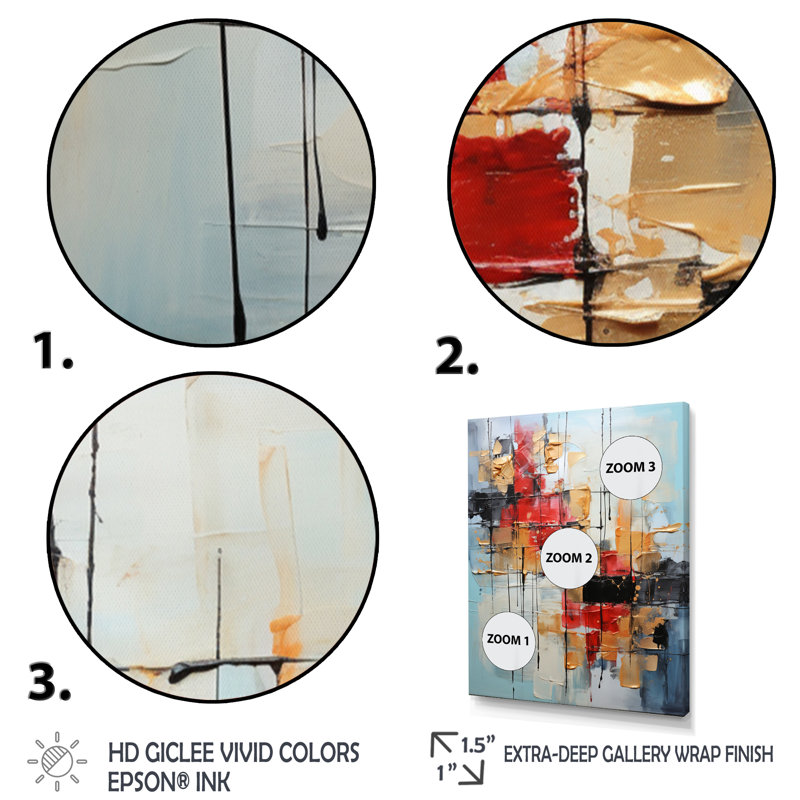 Collage Serenade II - Abstract Collages, reproduction sur toile, H 32 po x l 24 po x P 1 po, Toile tendue