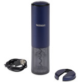 Wine Enthusiast Electric Blue Automatic Wine Opener With Foil Cutter