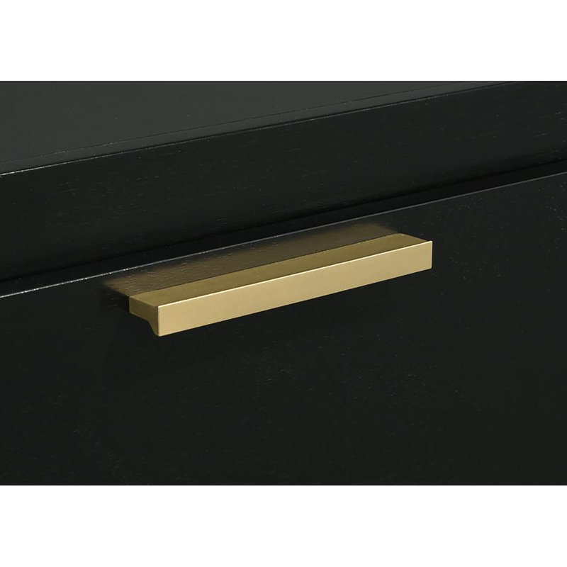 Commode 6 tiroirs avec miroir Jordan, Noir, noir, noir, noir