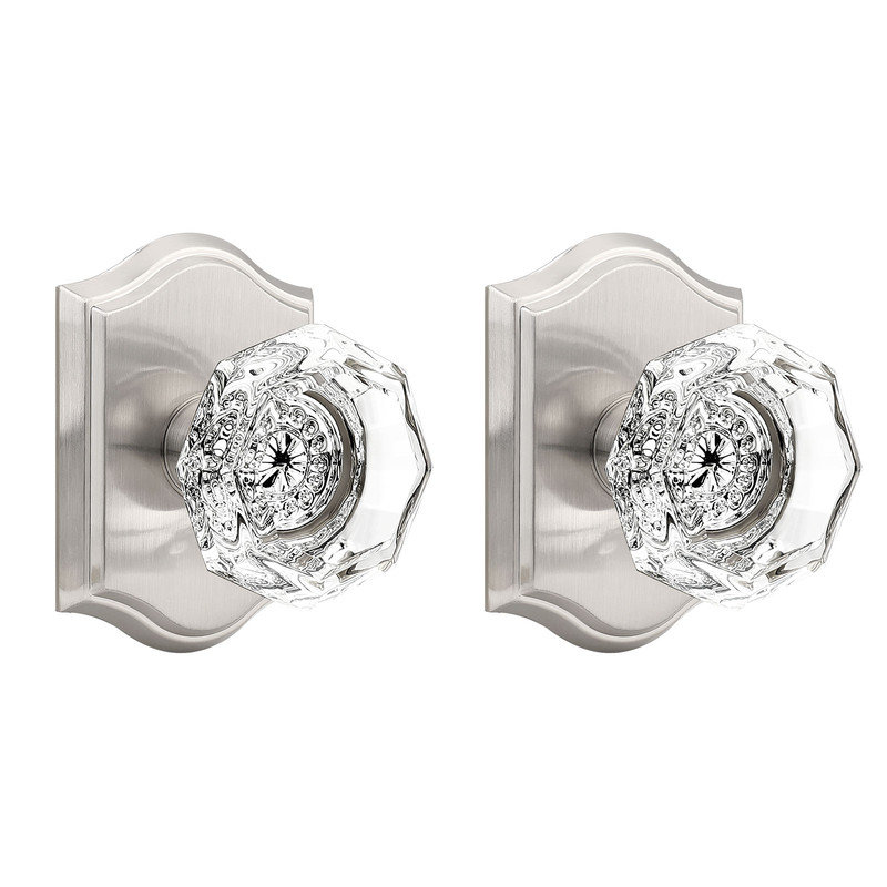 Faux bouton de porte simple Crystal, Nickel brossé
