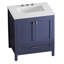 Meuble-lavabo autoportant avec lavabo, armoire de rangement à cadre en bois avec porte à fermeture en douceur