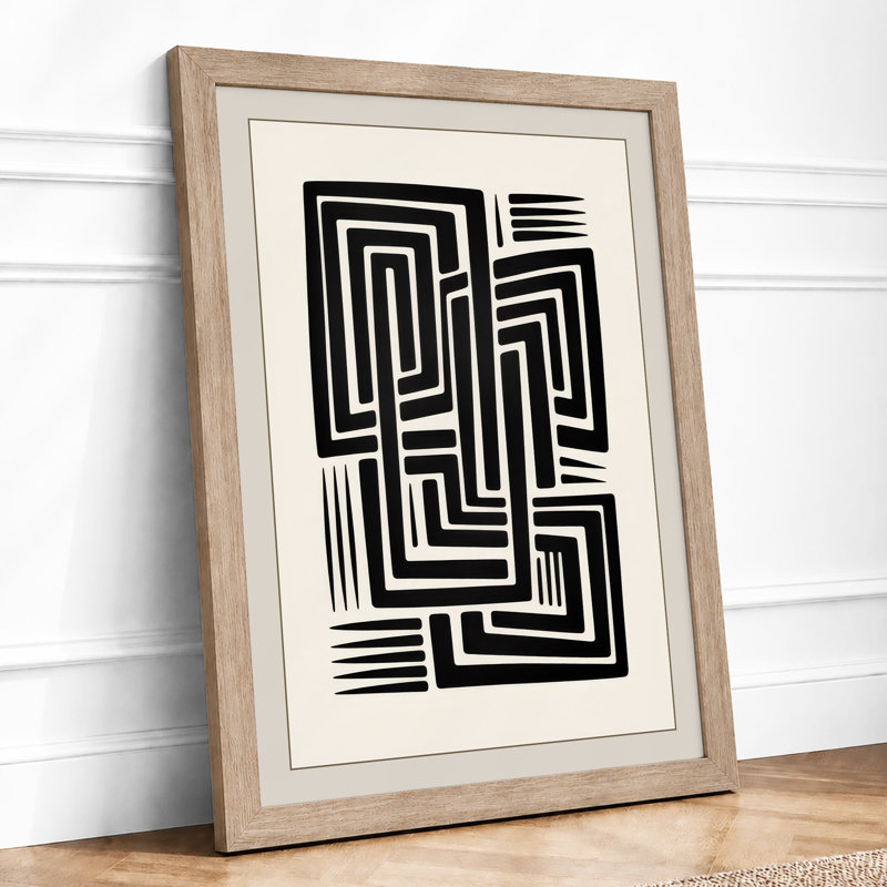 Nested Geometry Geometric - Framed Print, A2 - 59.4 x 42.0 cm, Oak