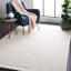 Tapis de couleur unie en laine / coton tissé à la main de couleur unie en ivoire-1772691813