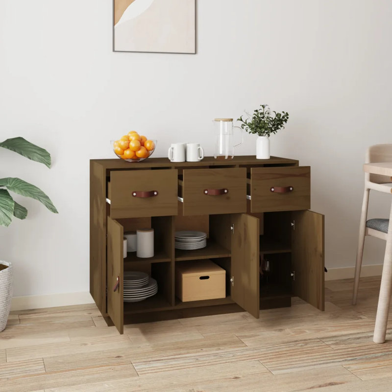 Torrez 100cm Solid Wood Sideboard, Honey Brown