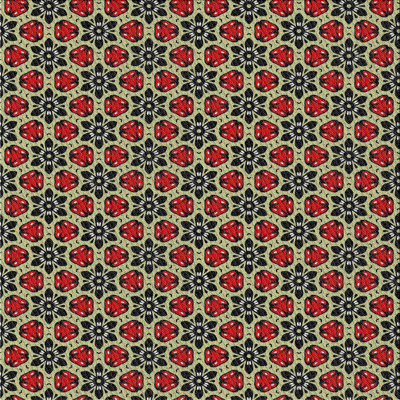 Rouge géométrique/Tapis décoratif noir