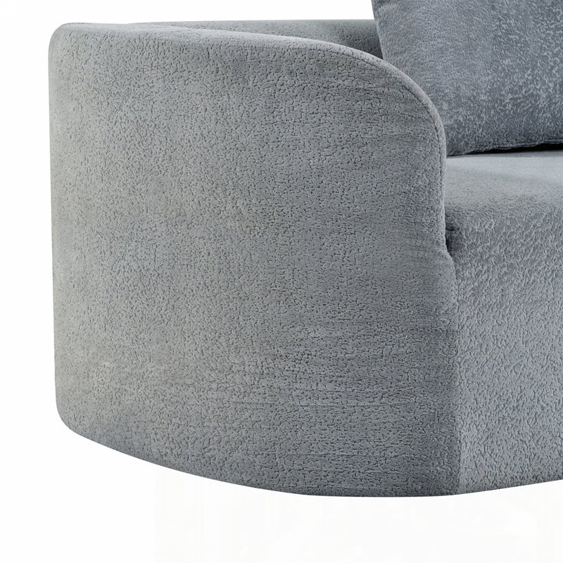 Canapé modulaire courbé de 116 po, 3, Gris clair