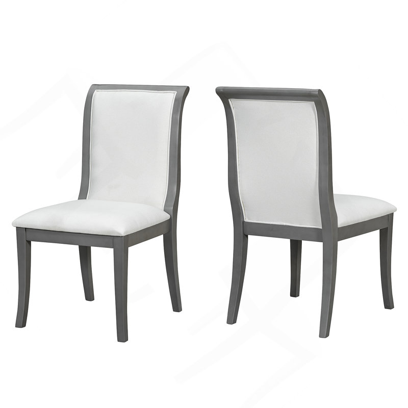 Ensemble de 2 chaises de salle à manger rembourrées avec finition chêne gris, Gris