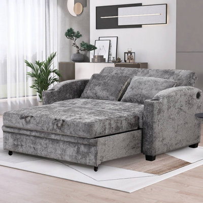 Canapé-lit convertible en chenille 61,6 po