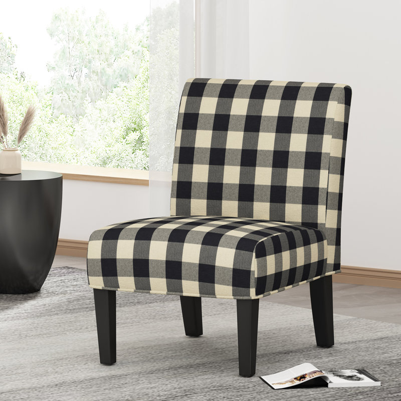 Chaise d'appoint moderne pour le salon, Damier noir