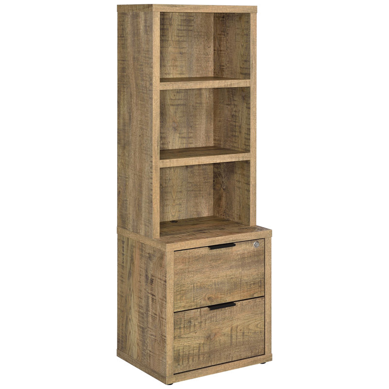 Bibliothèque Mango 3 avec placage de charge, placage à griffes et rangement polyvalent - idéal pour exposer, 62,97 po de hauteur, 59,82 po de largeur, finition contemporaine contemporaine, tablettes verticales, verrous sécurisés