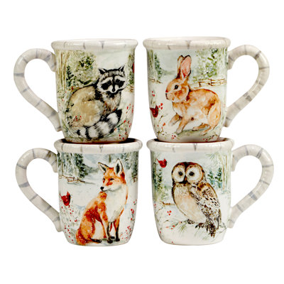 Winter''s Walk Set Of 4 Mugs