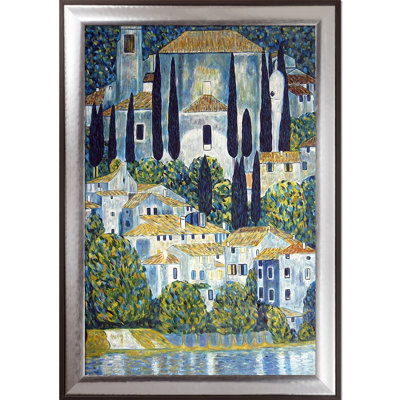«Church in Cassone» par Gustav Klimt - Peinture sur toile encadrée