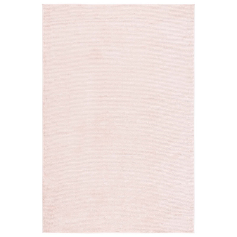 Pink Solid Polyester Rectangular Area Rug, 2'7" x 5'