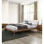 Superbe ensemble de chambre à coucher en noyer de 3 pièces avec lit double et tables de chevet 2X Beige