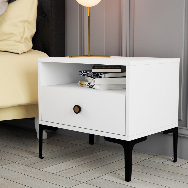 Table de chevet Paucker, Blanc