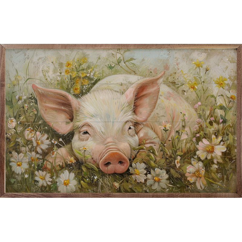 Cochon relaxant par Petals Prints Design, H 5 po x l 8 po