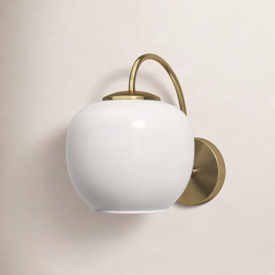 Romy Single Light Glass Dimmable Armed Sconce