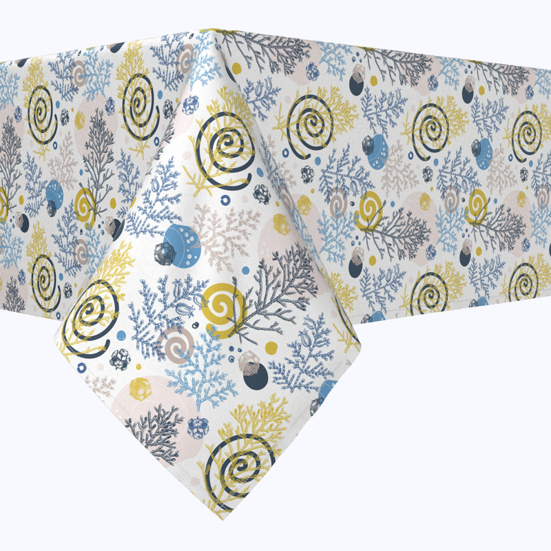 Geometric Christmas Tablecloth, 54" L x 54" W, Winter Swirls and Twirls