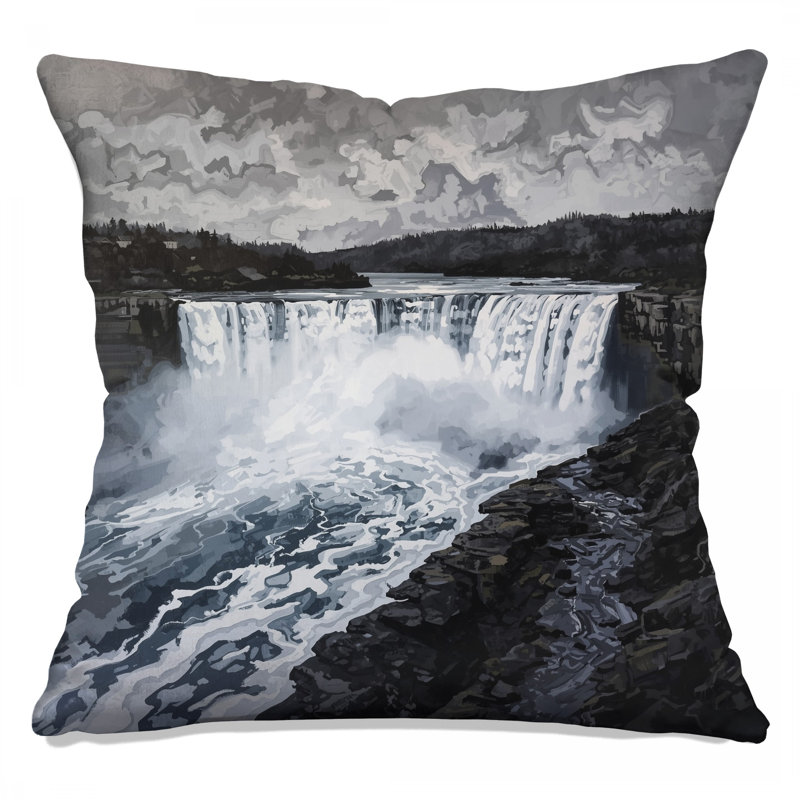 Coussins Majestic Waterfall Landscape, 18 x 18 pouces