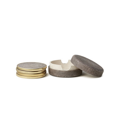 Round Coaster Set With Holder