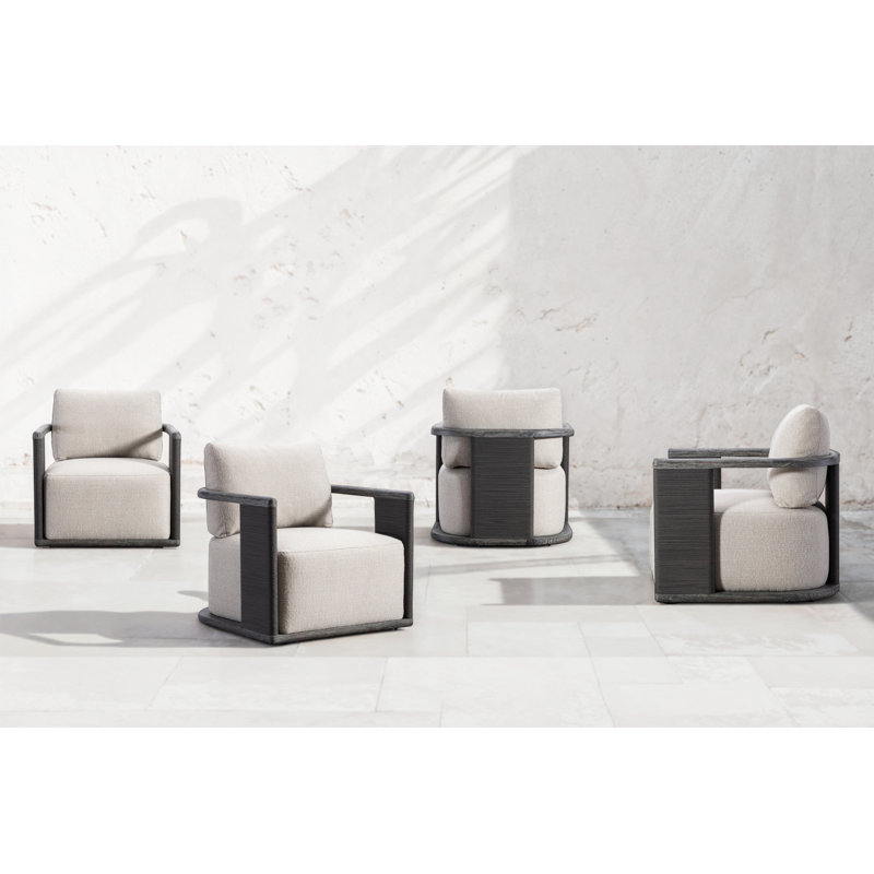 Andros Outdoor Teak Swivel Lounge Chair