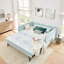Lit de jour, canapé-lit convertible 3-en-1 polyvalent avec couchette coulissante et poches latérales Gingham-2109252901-2109252900
