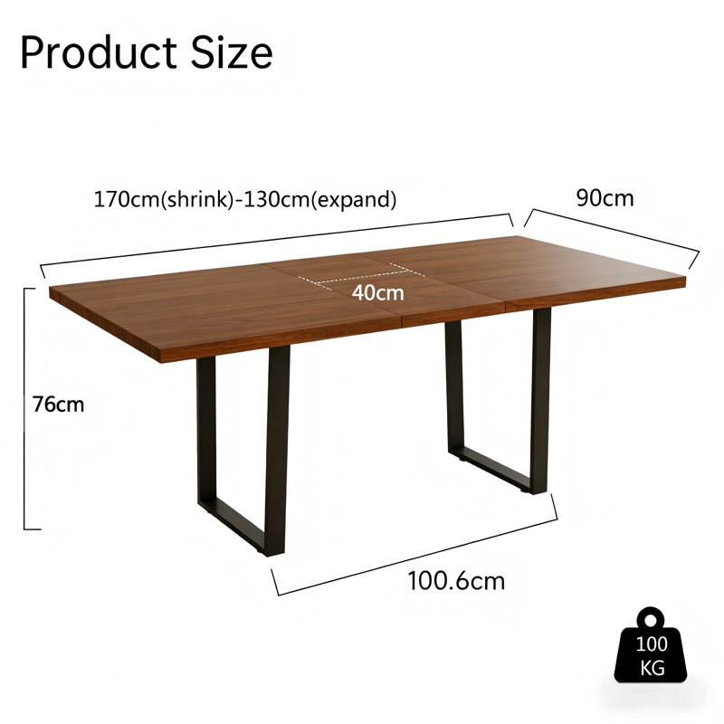 Extendable Metal Base Dining Table