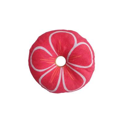 Polyester Pets Toy Donut Shaped Squeaky Cats Toy Made Of Crystal Soft Fabric With Built In Squeaker