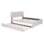 Lit plateforme tapissier grand avec lit gigogne simple TG