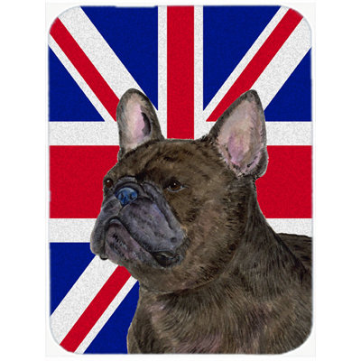 Bouledogue en verre à drapeau anglais britannique caroline french Union Jack