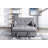 Light Grey Linen Fabric 3-In-1 Convertible Sleeper Loveseat With Side Pocket.