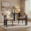 Mid-Century Modern Wooden Dining Chairs, Upholstered Fabric with Sculptural Backrest & Solid Wood Legs-386069490-386069494