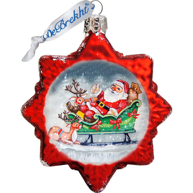 9'' Handmade Glass Holiday Shaped Ornament