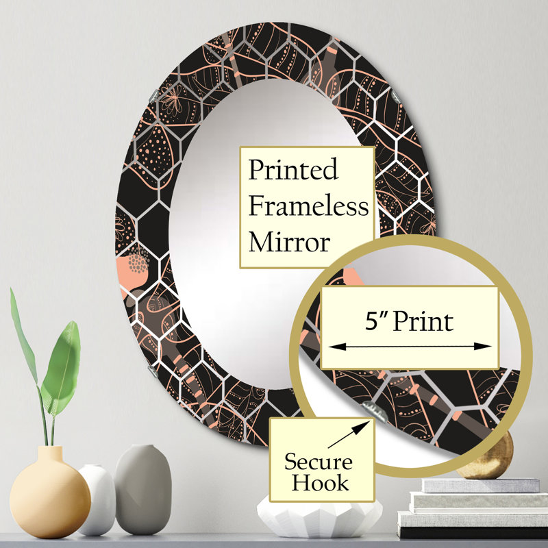 Miroir mural bohème et éclectique Folk Art, 30 po x 20 po