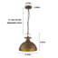 Luminaire suspendu dôme antique industriel 12 po 1 lumière