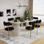 Ensemble de salle à manger rectangulaire à double piédestal avec table de salle à manger de style crème-299976012-299976011-301154028