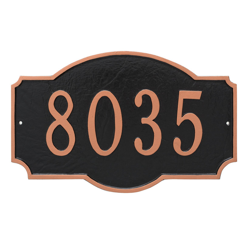 Plaque d'adresse sur 1 ligne, Oui, Chocolat / Argent