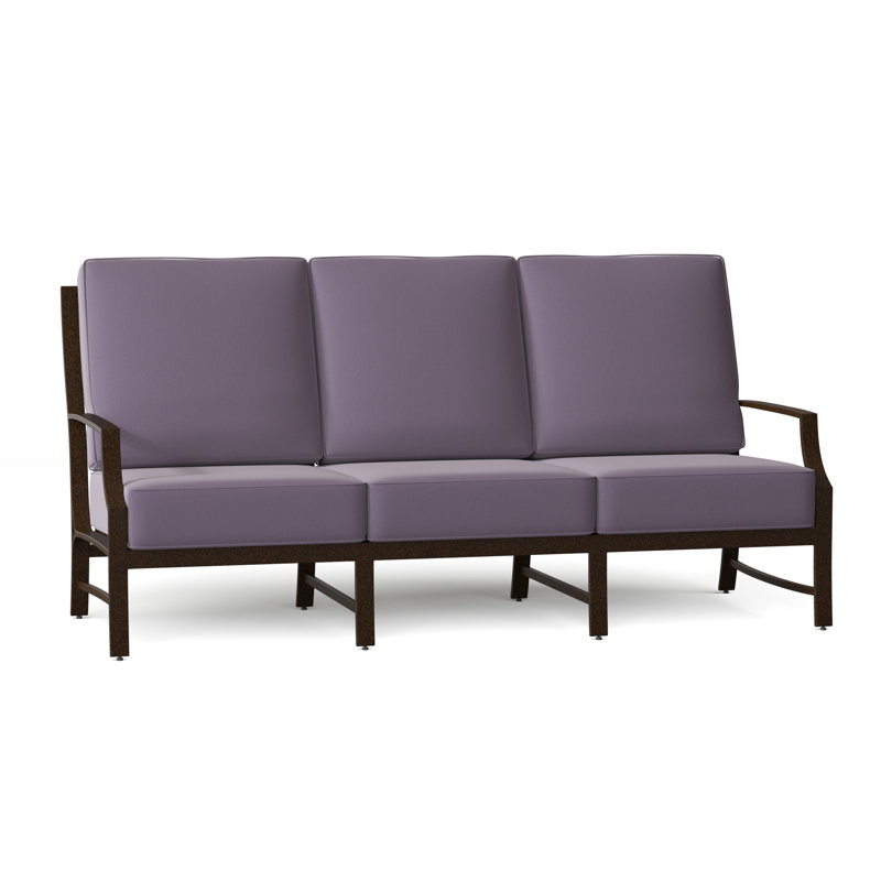 Seal Cove Outdoor 3 - Seat Patio Sofa, Canvas Bird's Eye Sunbrella® Canvas, Chestnut Brown