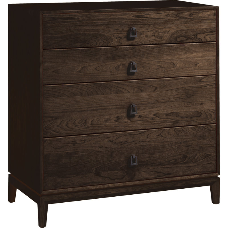 Mansfield 4 - Drawer Solid Wood Dresser, Smoke Cherry