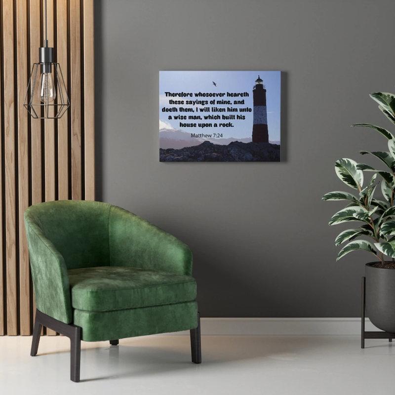House Upon ARock Matthew 7:24 - Wrapped Canvas Print, 46cm H x 61cm W