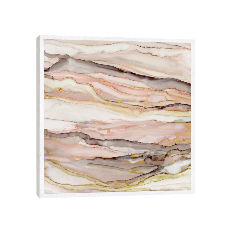 Graceful Marble II 1 Piece Wall Art on Canvas, 66.04 cm H x 66.04 cm W, White Framed