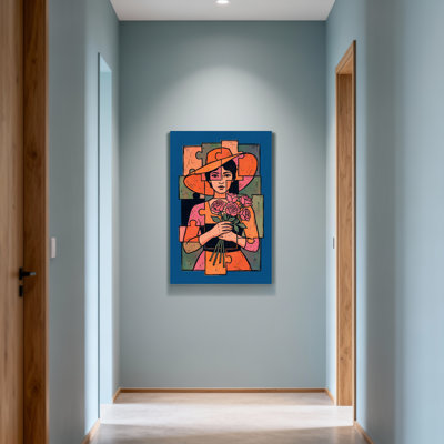 Plants &Flowers Puzzle Pieces Woman Holding Roses Art