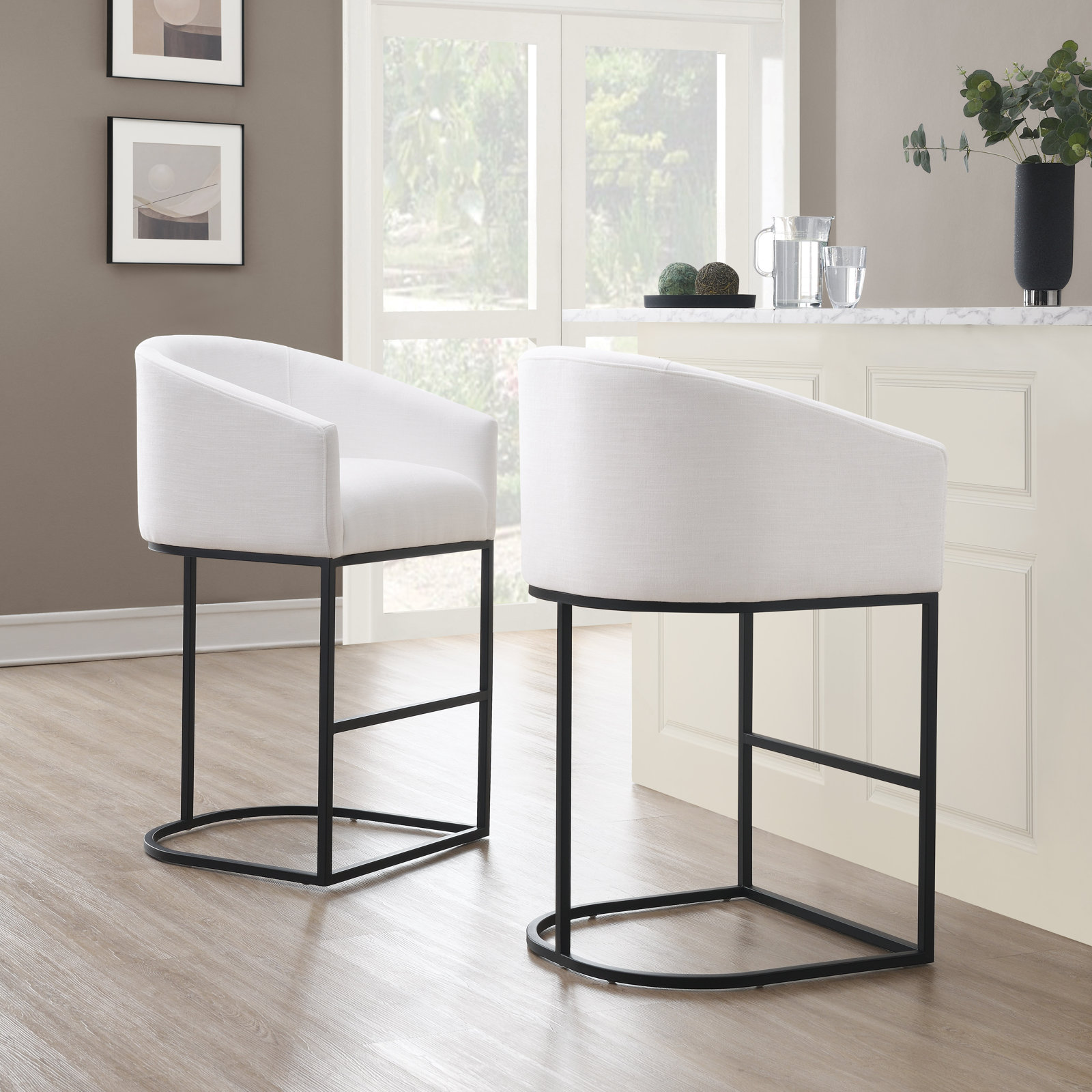 Austri Bar and Counter Stool, Bar Stool (29.9" Seat Height), White