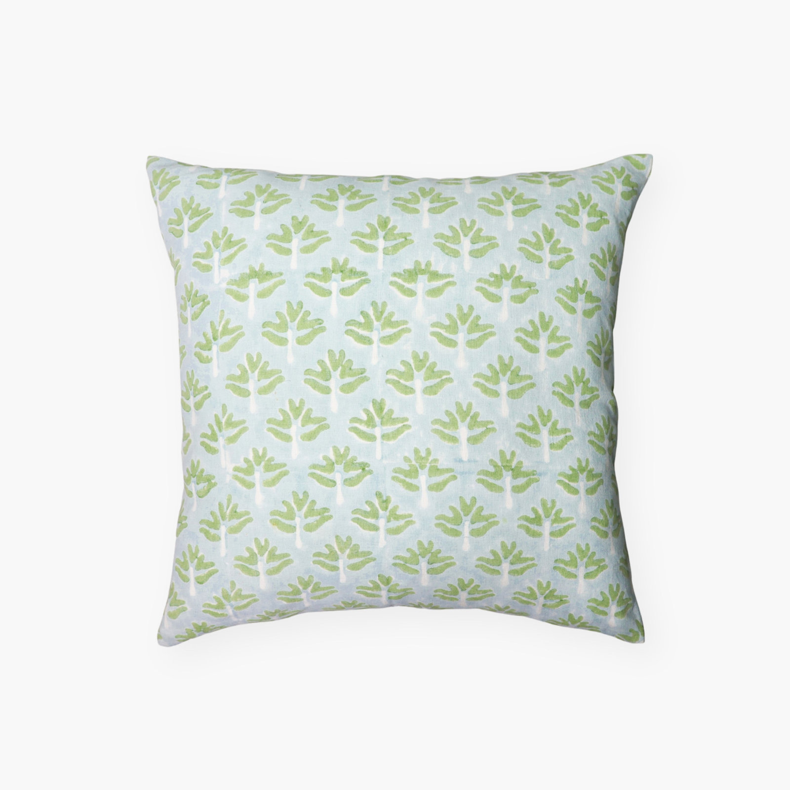 Zeenat Throw Pillow Cover, Light Blue/White Floral, Square 20"