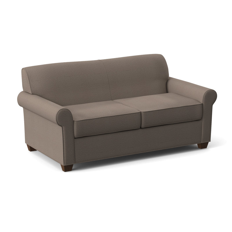 Finn Rolled Arm Sofa with Reversible Cushions, Cafelle, Connelly Wren, 34" H x 75" W x 36" D