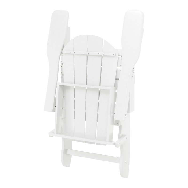 Laguna Outdoor 5-Piece Adirondack Chair With Square Coffee Table Conversation Set, White