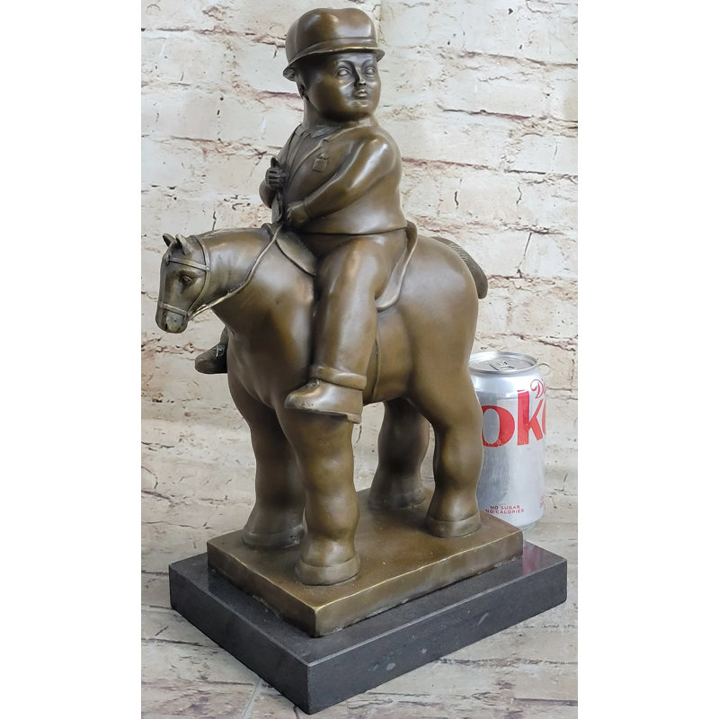Sculpture «Perlowitz Man on a Horse» par Fernando Botero